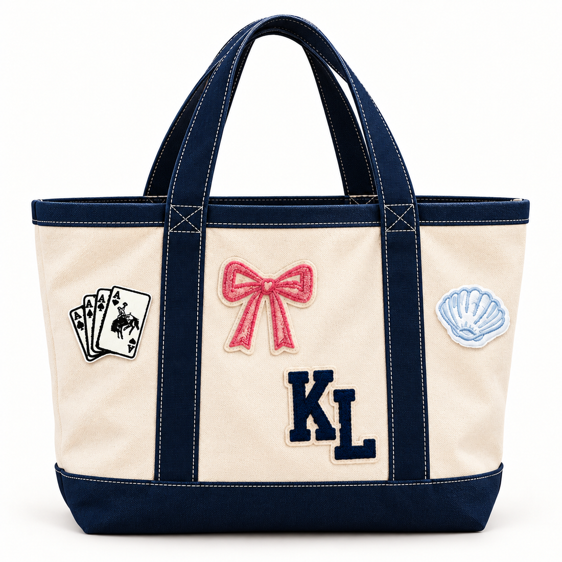 Custom patch tote bag for a branded PR package