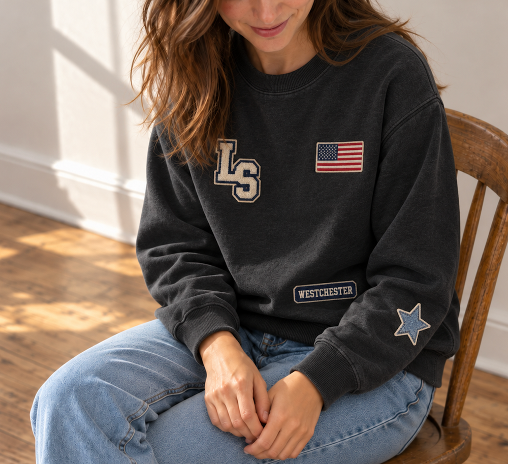 Classic Patch Crewneck in Black